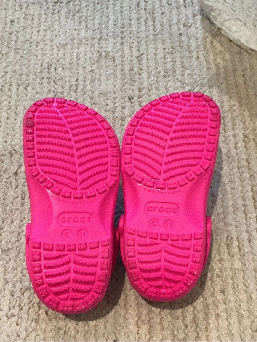 J. Crew Kids pink crocs size 11